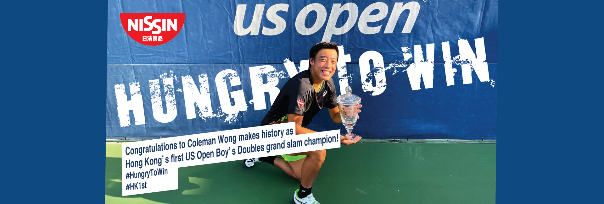 Congratulations to Coleman Wong makes history as HK's first US Open Boy's double grand slam champion