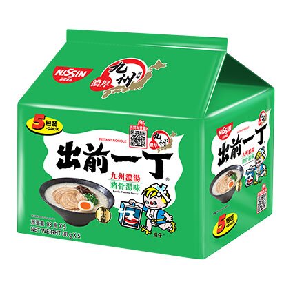 出前一丁 五包裝 九州濃湯豬骨湯味