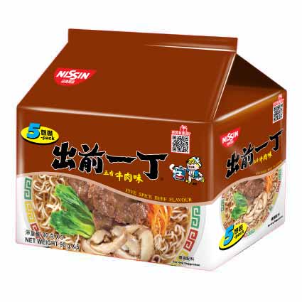 出前一丁 五包裝 五香牛肉味