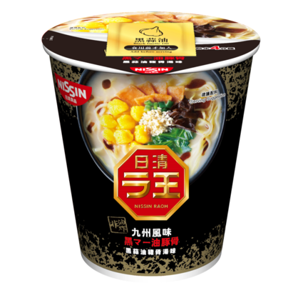 Nissin Raoh Cup Type Black Garlic Oil Tonkotsu Flavour