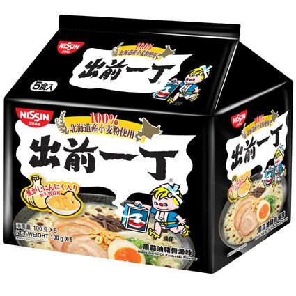Demae Iccho 5-Pack Hokkaido Wheat Flour Black Garlic Oil Tonkotsu Flavour